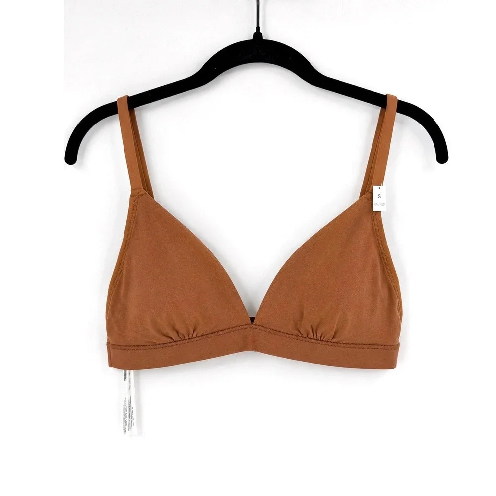 NWT PINK Victoria's Secret Bra Bralette Womens‎ Small Brown Unlined No Wire